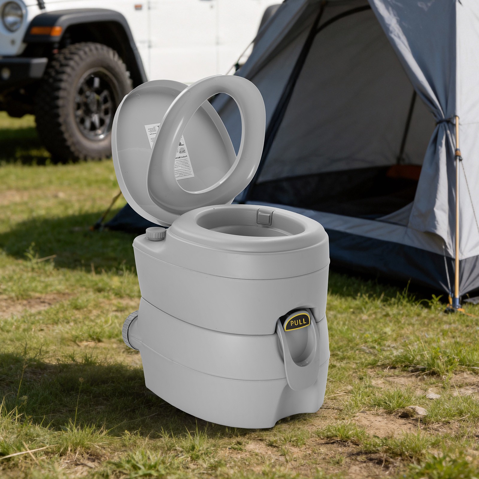 20L Camping Portable Detachable Toilet Hygiene for Indoor Outdoor Potty Commode