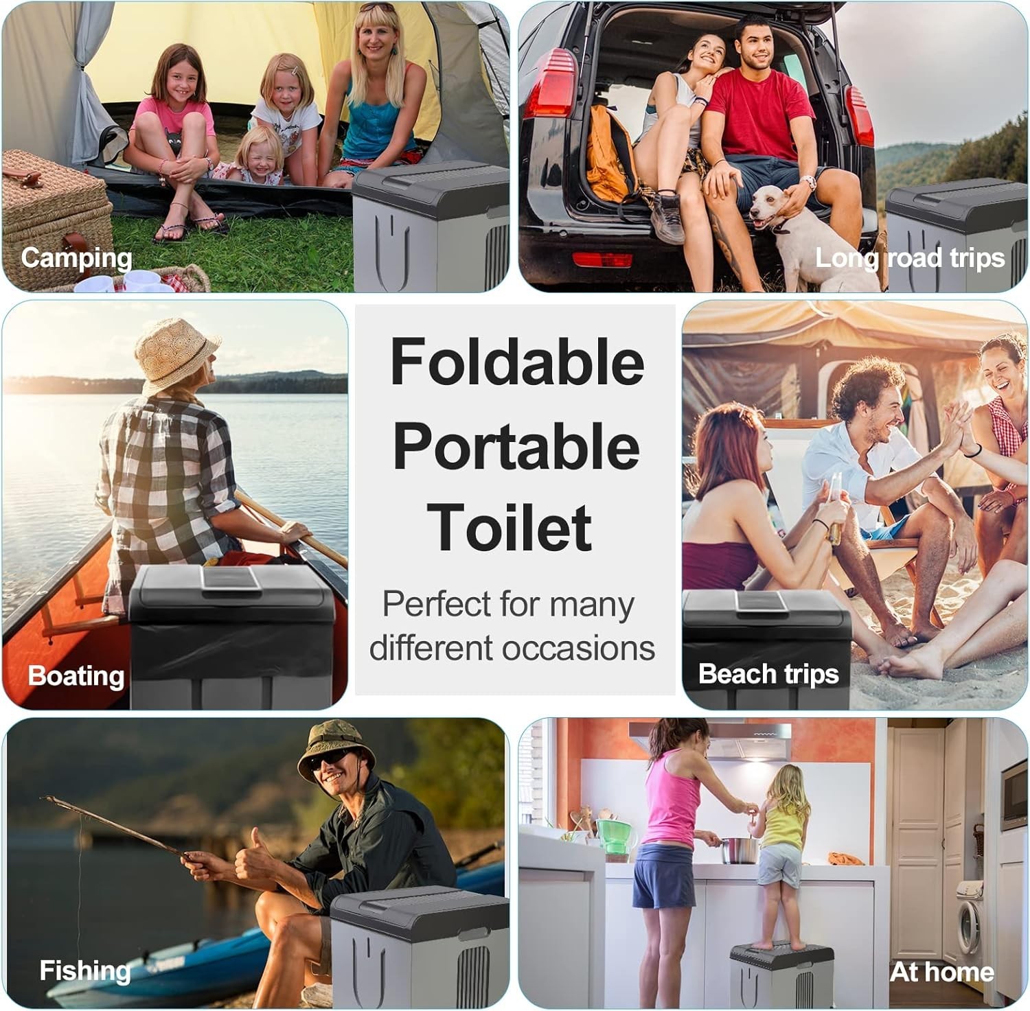 Portable Toilet Camping Toilets for Car Indoor Outdoor Commode Foldable Travel P