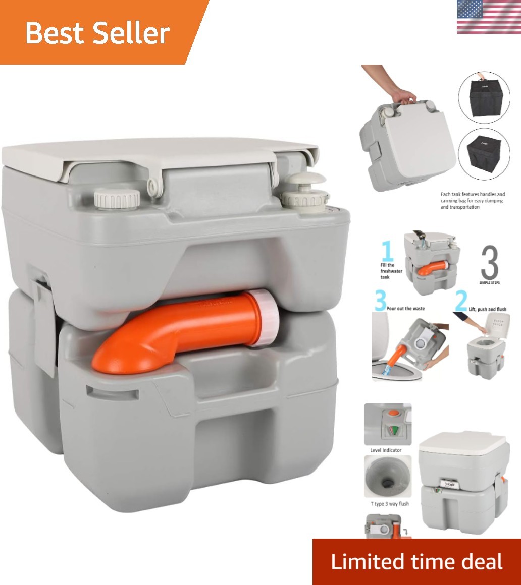 5.3 Gallon Detachable Portable Toilet with Carrying Bag – Perfect for Road Trips