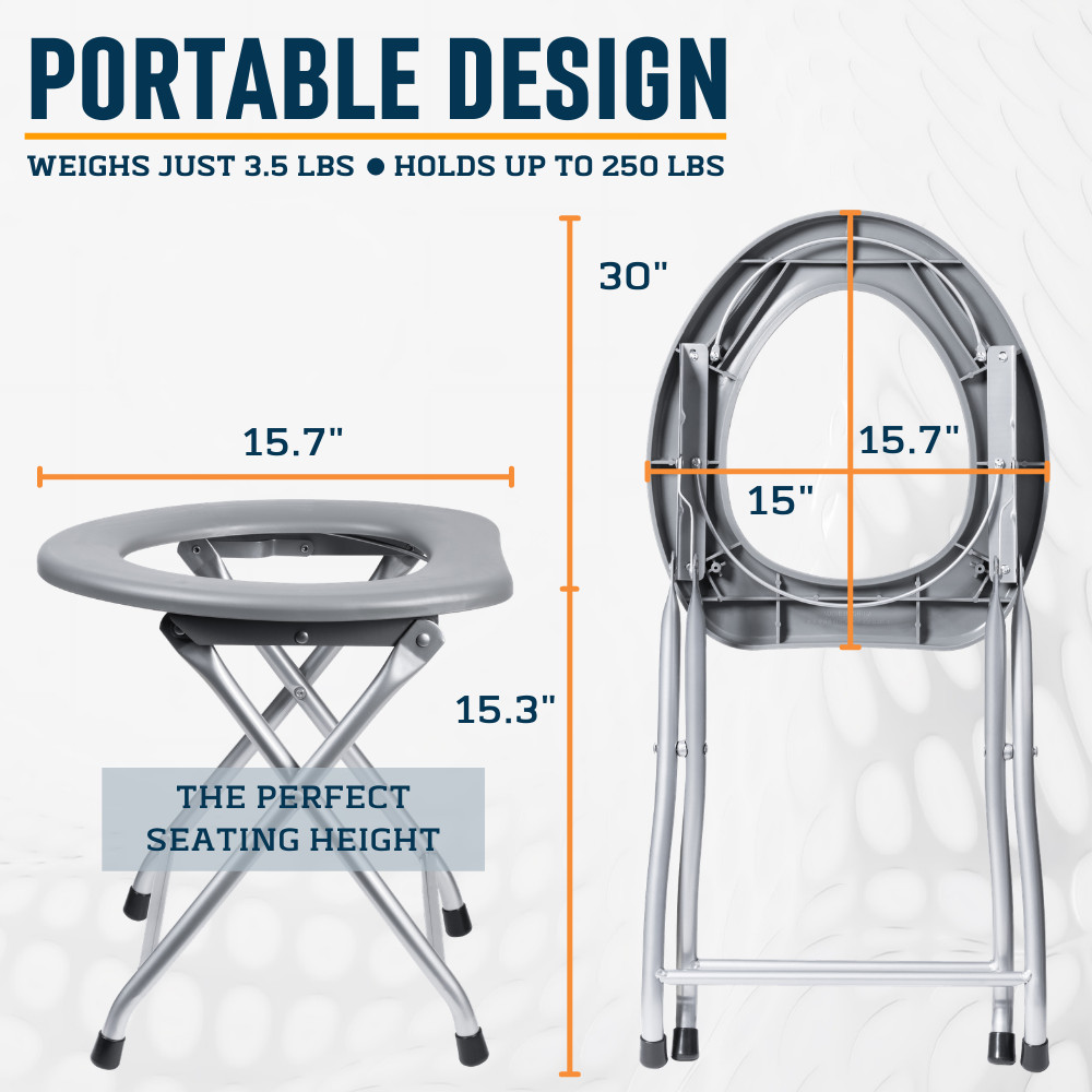 Alpcour Foldable Camping Toilet with Storage Bag – Compact Toilet for RV & Boat