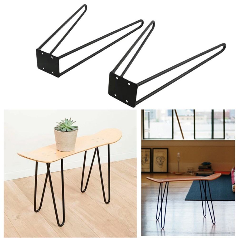Duty Legs for DIY Projects Industrial Style 1 Pair with Rubber Feet