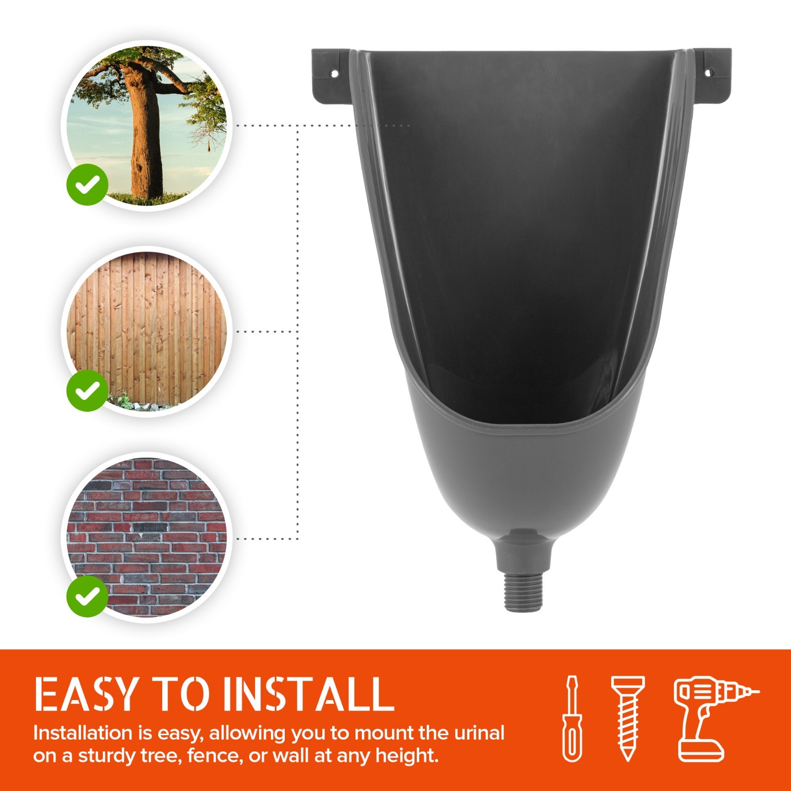 Waterless Outside Toilet Urinal With Hose Urine Diverter Urinal For Men Bathroom