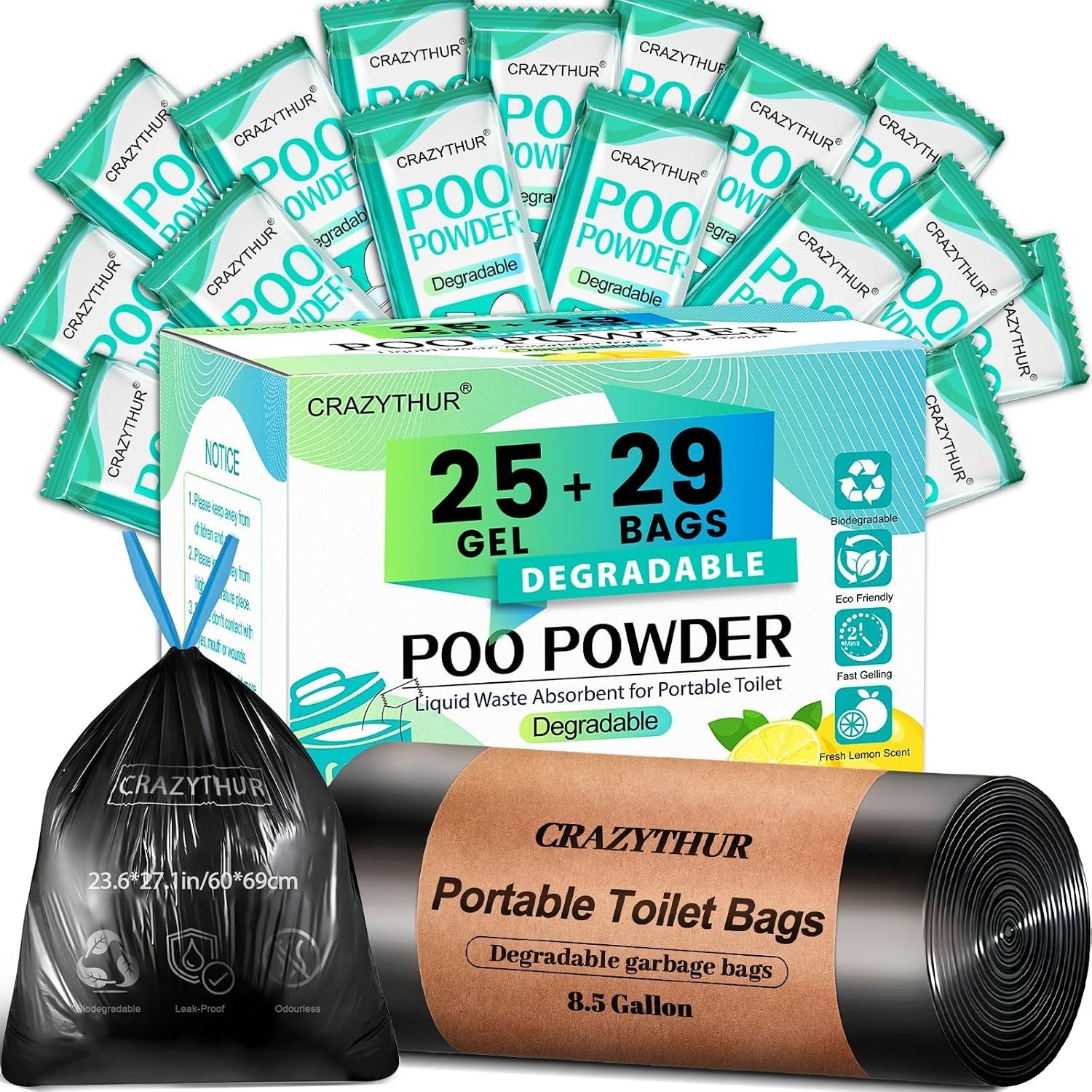 Multi-Purpose Biodegradable Toilet Gel – Perfect for Camping & RV Adventures