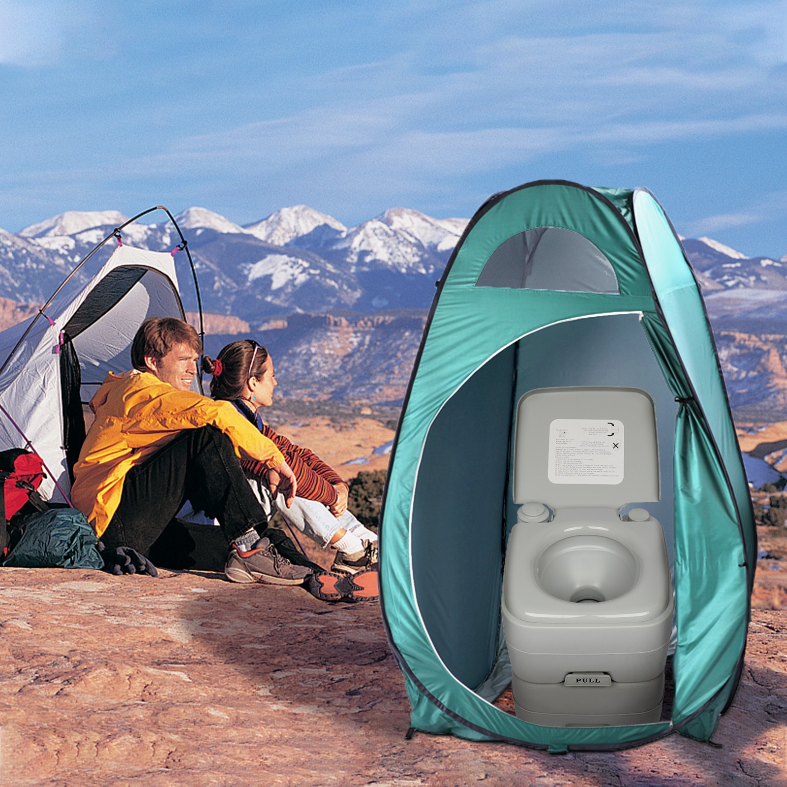20L Portable Camping Toilet Flush Outdoor/Indoor Potty Commode Garden Hiking