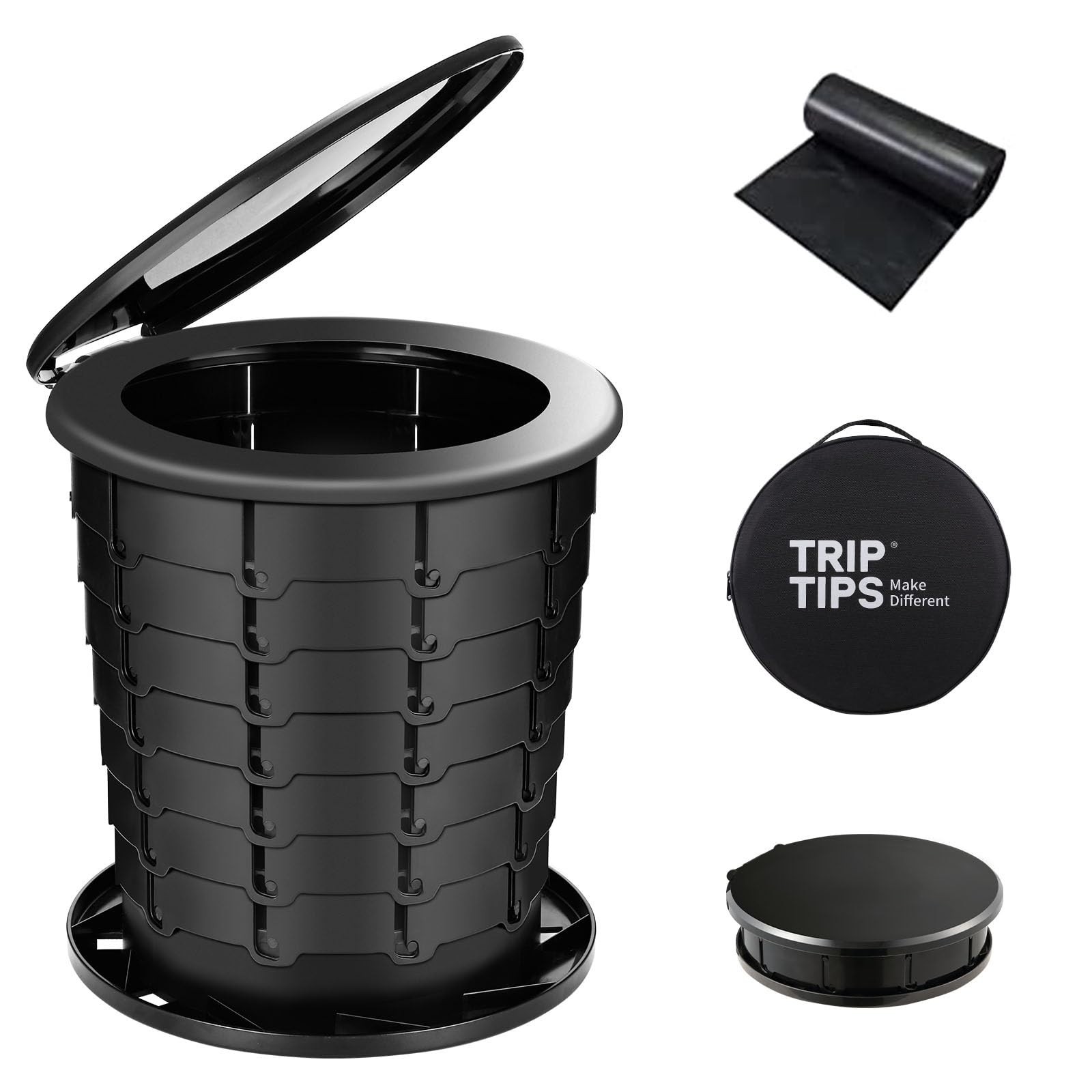 Portable Adjustable Height Travel Toilet – Retractable Camping Potty for Adults
