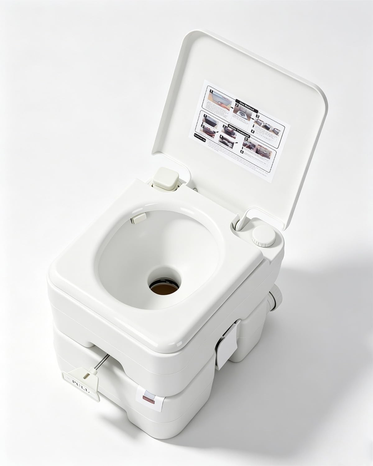 Portable Toilet 5.3 Gallon 3 Flush Porta-Potty Travel Camping Hiking RV Outdoor