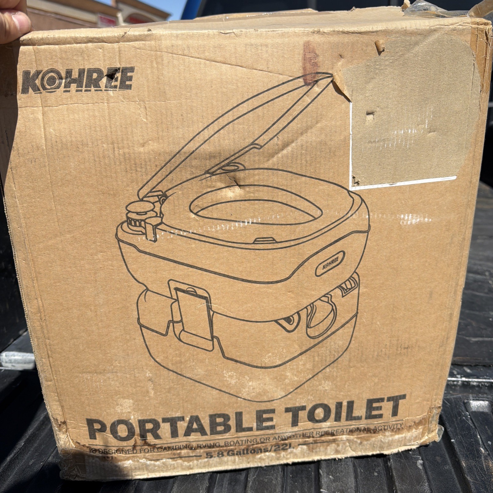Kohree Portable RV Camping Toilet Porta Potty 5.8 Gallon Detachable Waste Tank