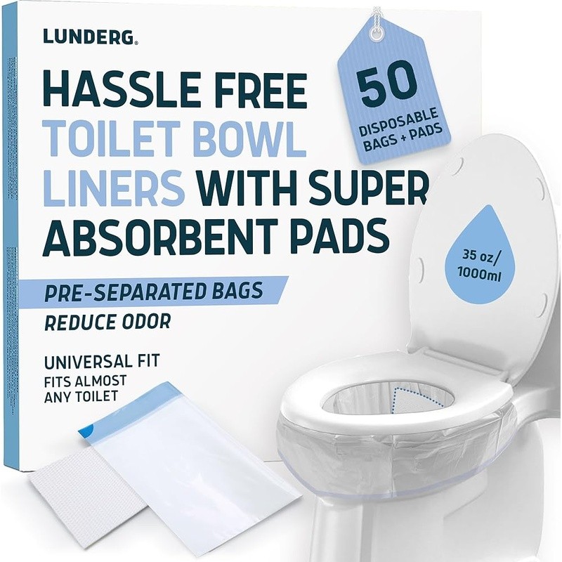 Portable Toilet Bags W/ Super Absorbent Pads Travel Camping RV & Emergency Use