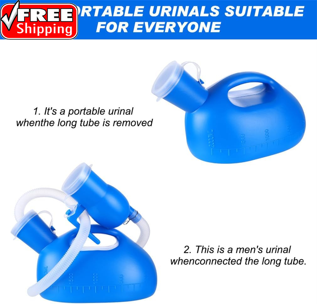 Urinal Bottle Portable Urinals for Men Women Urine Bottle 2000Ml Mens Potty Spil