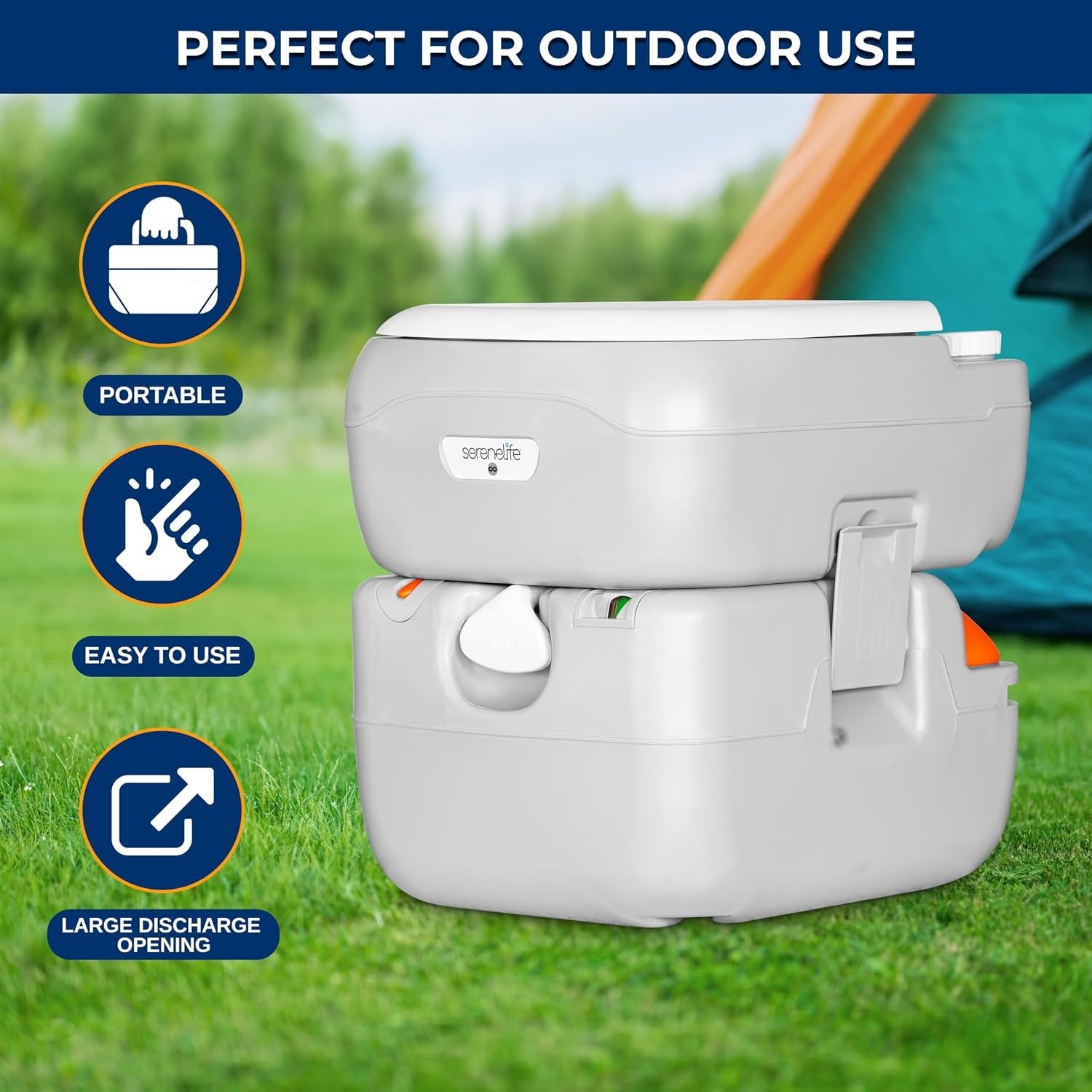 Portable Toilet for Camping – 120+ Flushes, Level Indicator