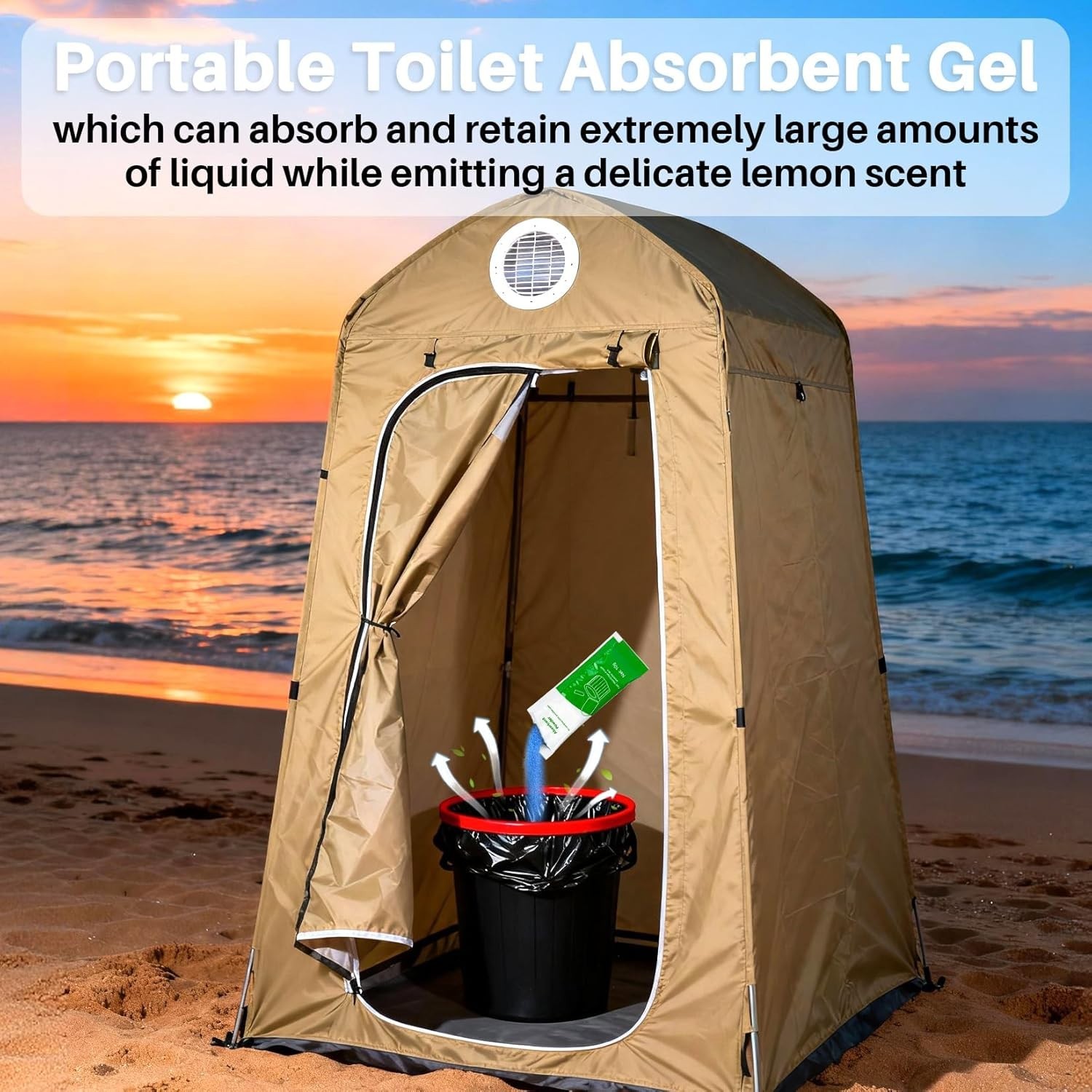 Poo Gel for Portable Toilet for Camping – 28 Packs Camping Toilet Bags Lemon Eco