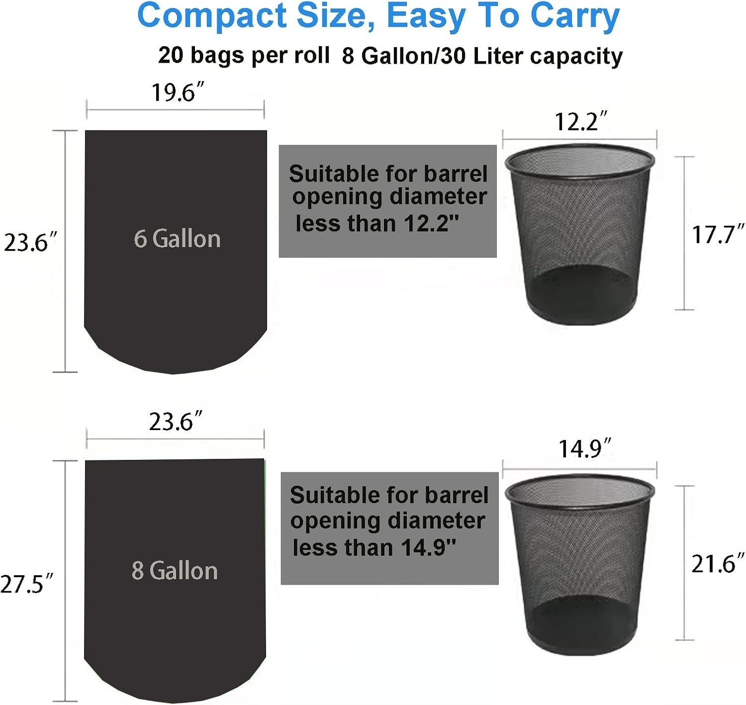 Camping Toilet Waste Bags – 20 Count Compostable 8 Gallon Bags for Easy Disposal