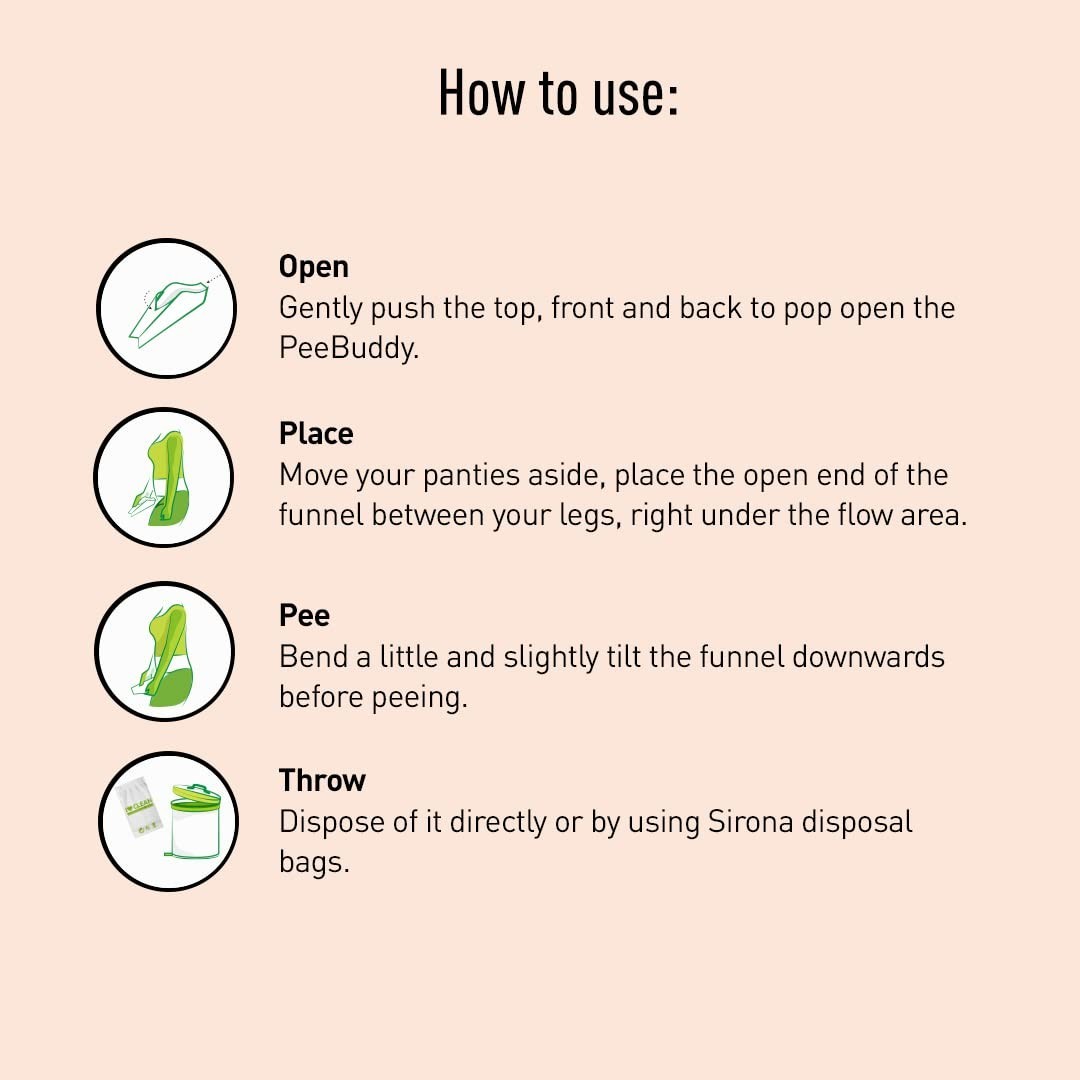 Portable Female Urination Device – 40 Disposable Urinal Funnels for Travel, Camp