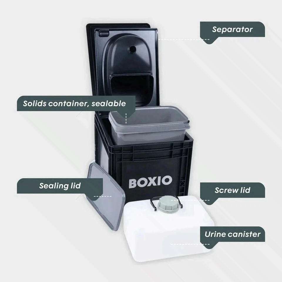 BOXIO TOILET, Compact Composting Toilet MAX+, Eco-Friendly, Recycled PP NEW ,