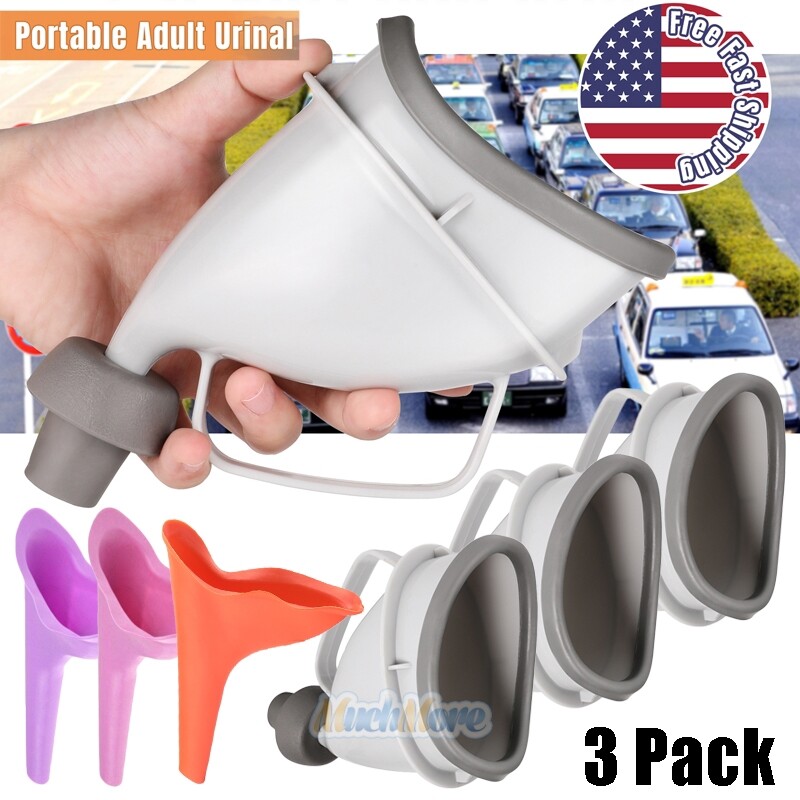 3Pack Portable Potty Pee Funnel Men Women Emergency Urinal Outdoor Toilet Device