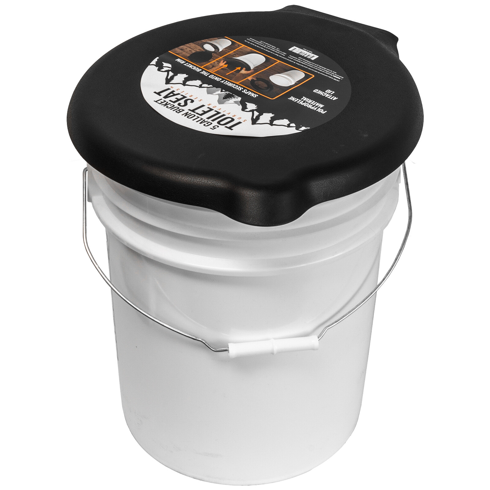 ASR Outdoor Portable Toilet Seat with Lid Compatible with 5 Gallon Bucket, Blk