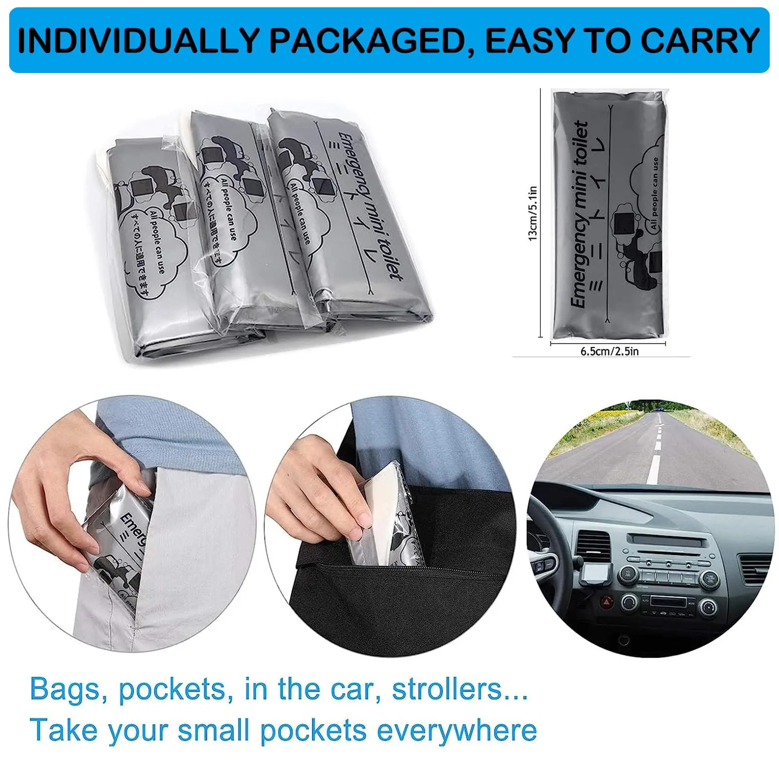 16 PCS Disposable Emergency Urinal Bag,Travel Pee Portable Camping Pee Bags