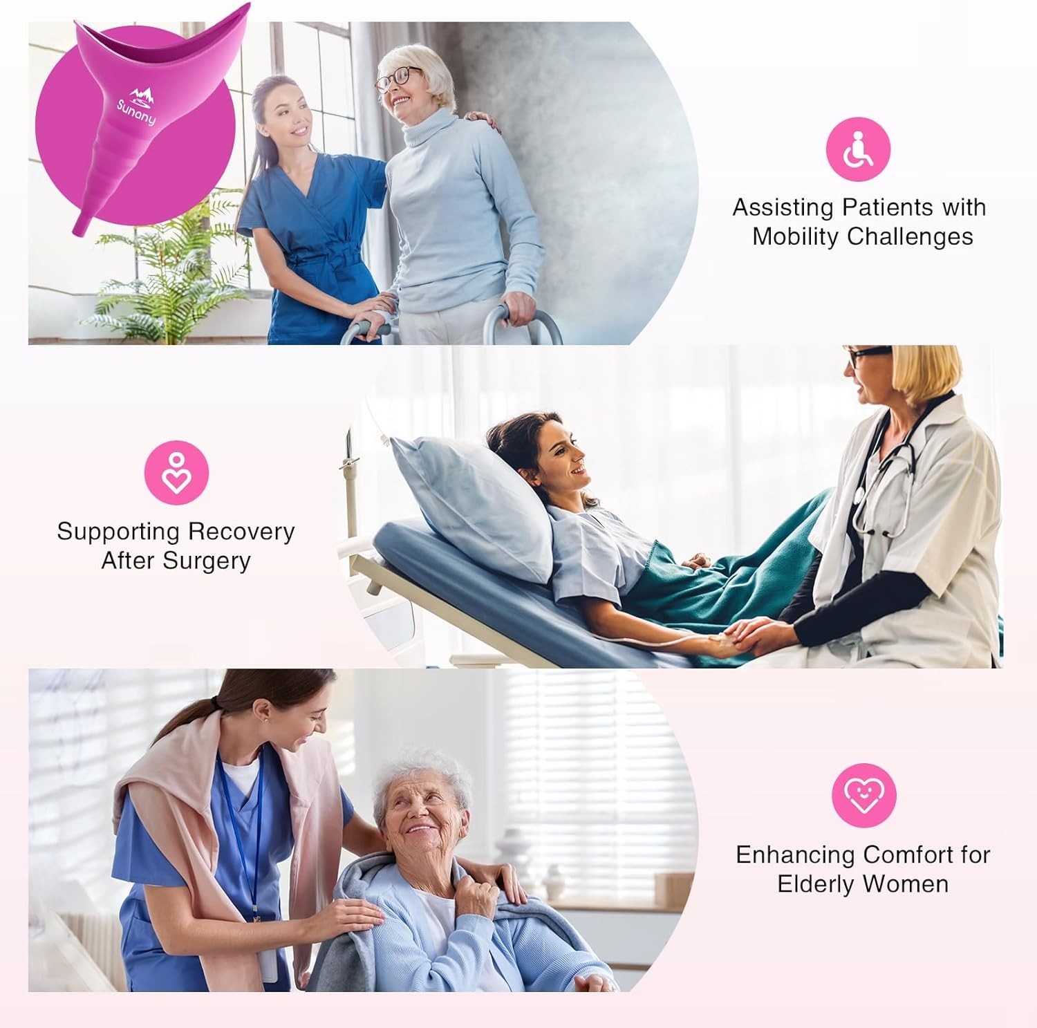 Revolutionary Fuchsia Silicone Pee Funnel for Women – Comfort & Hygiene Combined