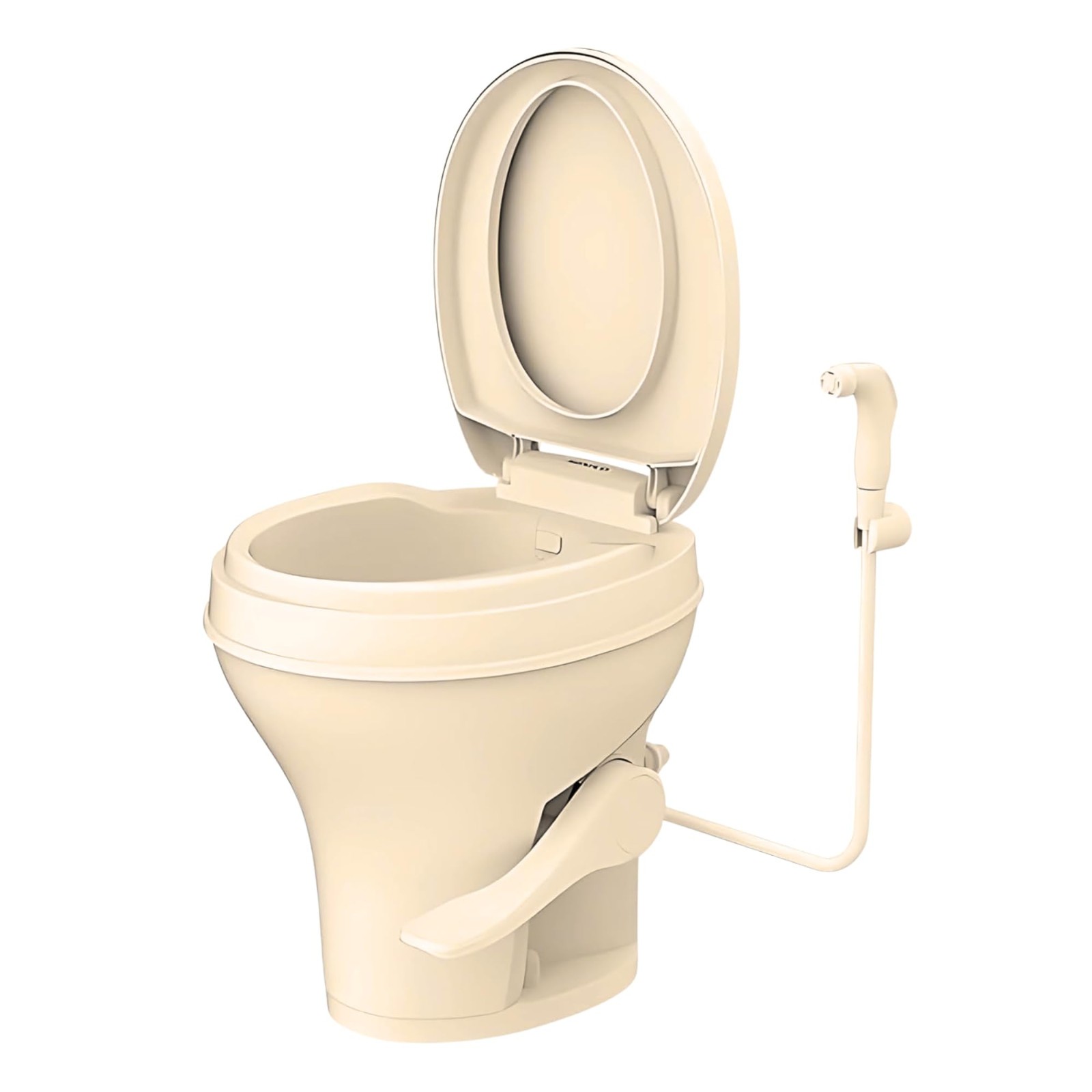 SEAFLO Residential Height Bone Camper/RV Toilet with Sprayer Attachment, 18.5”