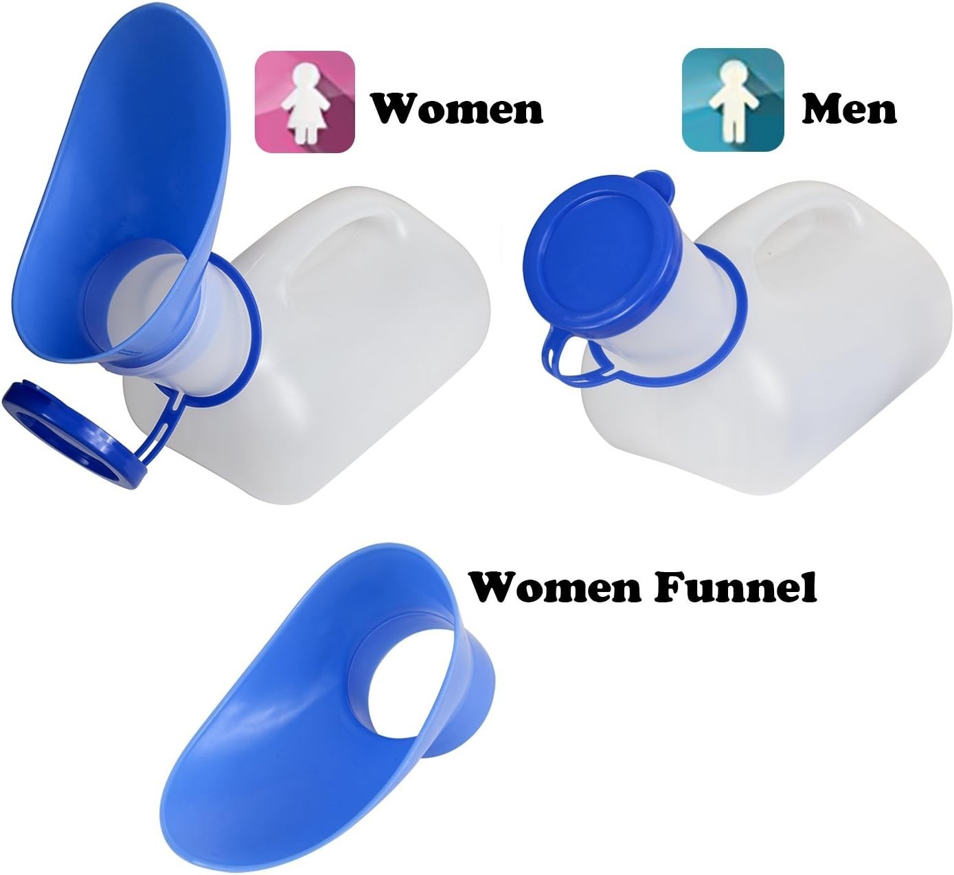 Leakproof Travel Urinal for Men, Women & Kids – Includes Funnel & Sealed Lid