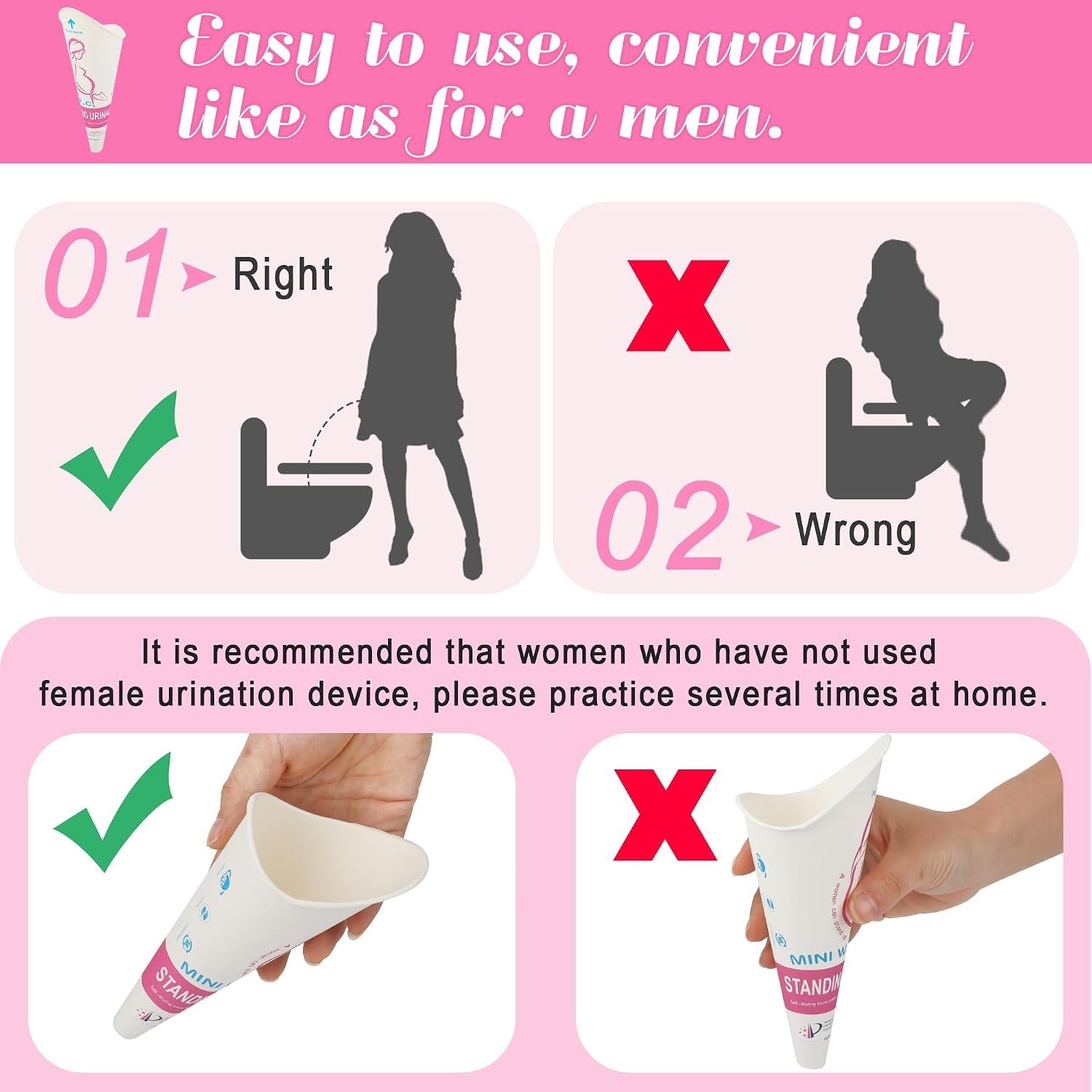 20-Pack Portable Disposable Urinal Cups for Women – Outdoor Pee Convenience