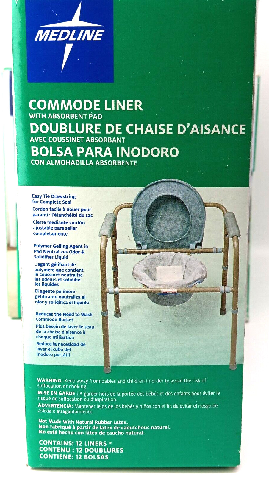 Toilet Cover Liners + Absorbent Pads Easy Hygienic Bedside Convenience 12 Count