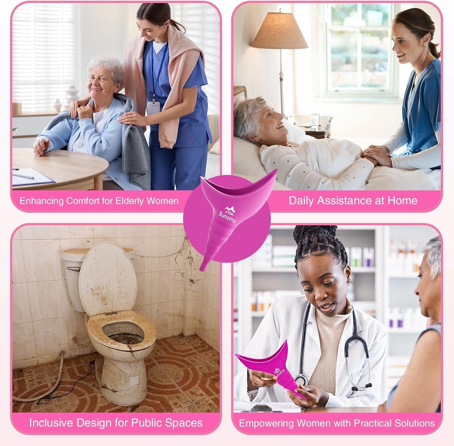 Revolutionary Fuchsia Silicone Pee Funnel for Women – Comfort & Hygiene Combined