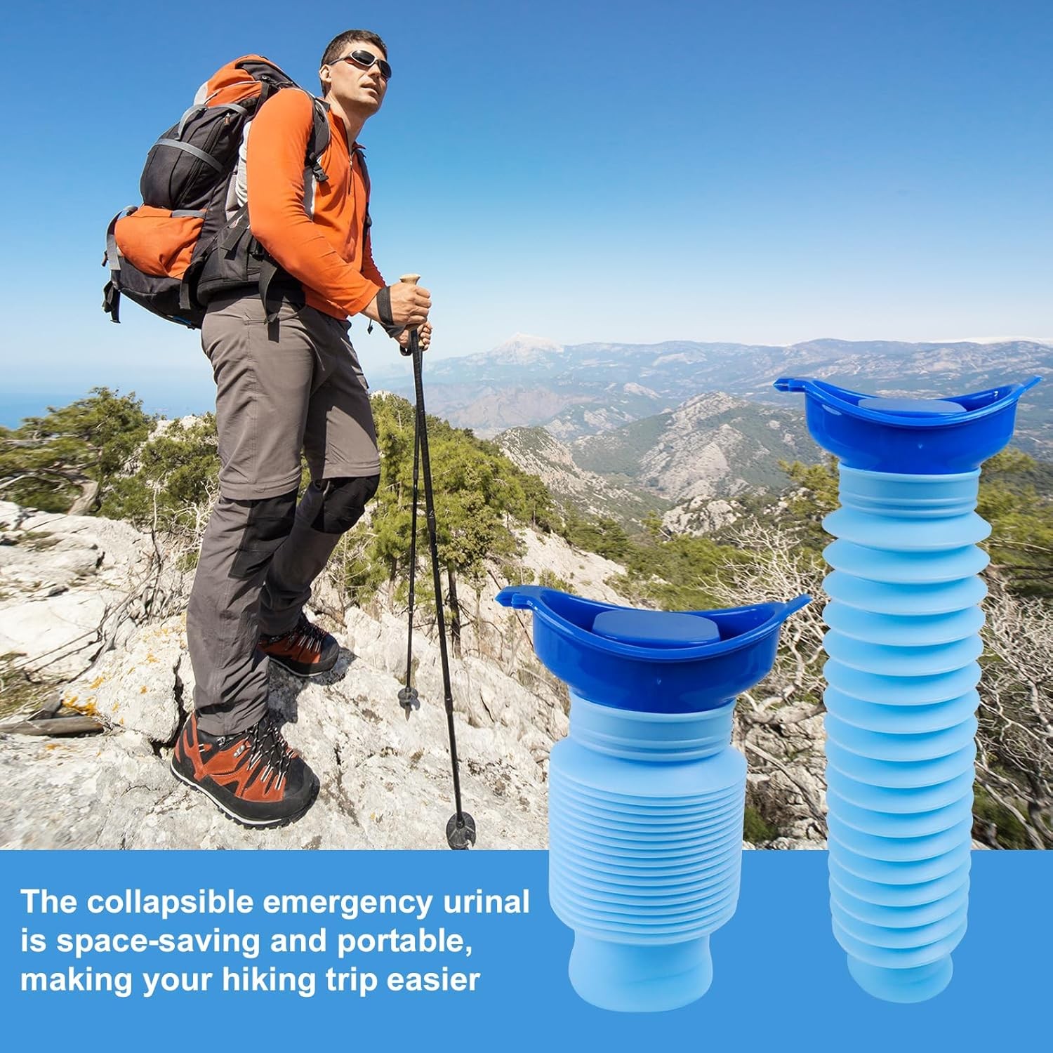1x Portable Urinal Potty Bottle for Men and Women 750ML for Travel and Camping