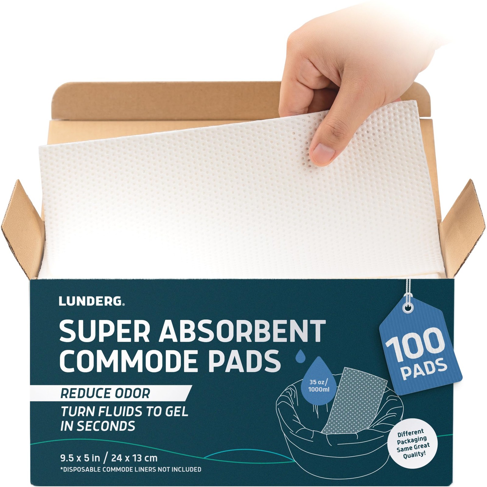 Super Absorbent Commode Pads Medical Grade Value Pack 100 Count for Disposa…