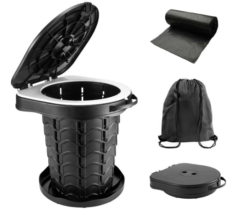 Retractable Portable Toilet Camping Toilet – Adjustable Height Camp Toilet Porta