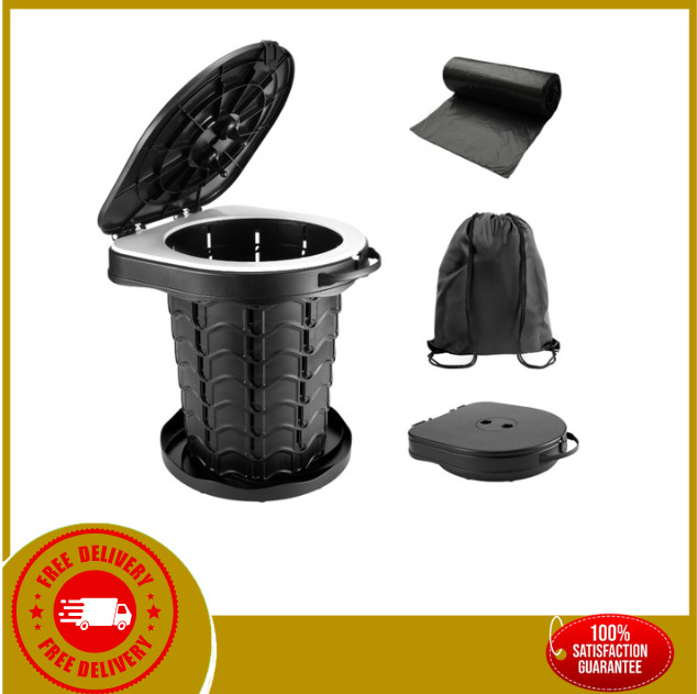 Retractable Portable Toilet Camping Toilet – Adjustable Height Camp Toilet Porta