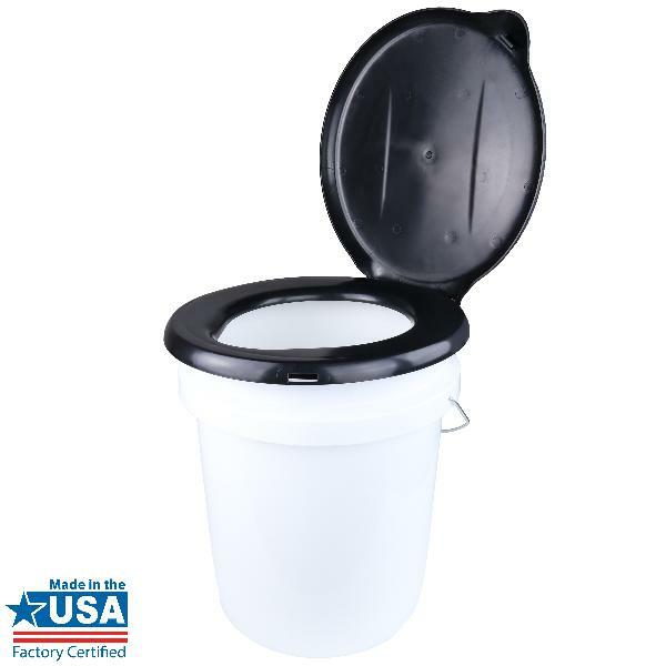 Portable Black Ozark Trail Bucket Toilet Seat Cover Camping Outdoor Travel New
