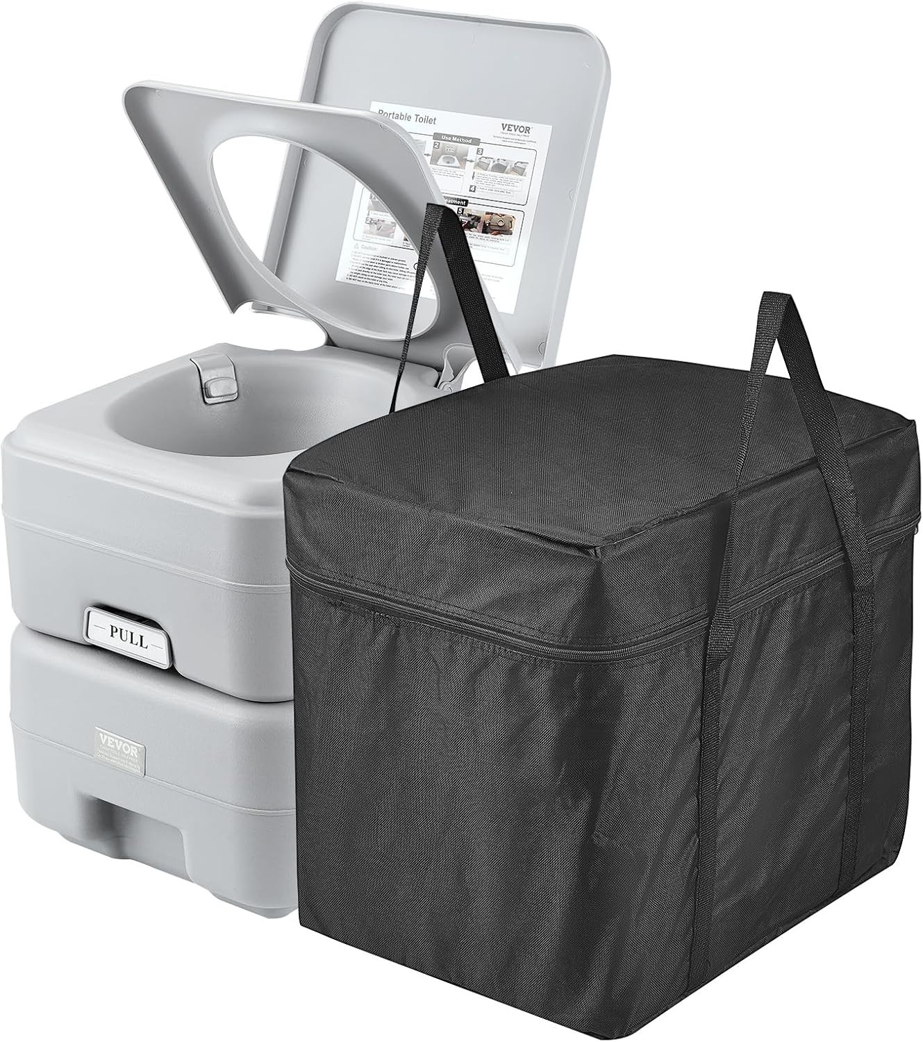 Portable Toilet for Camping, RV Toilet with Carry Bag, 5.3 Gal Waste Tank & 3…