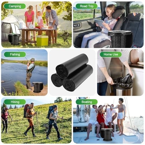 Biodegradable Portable Toilet Bags – 8 Gallon Camping Waste Bags for Travel & Ou