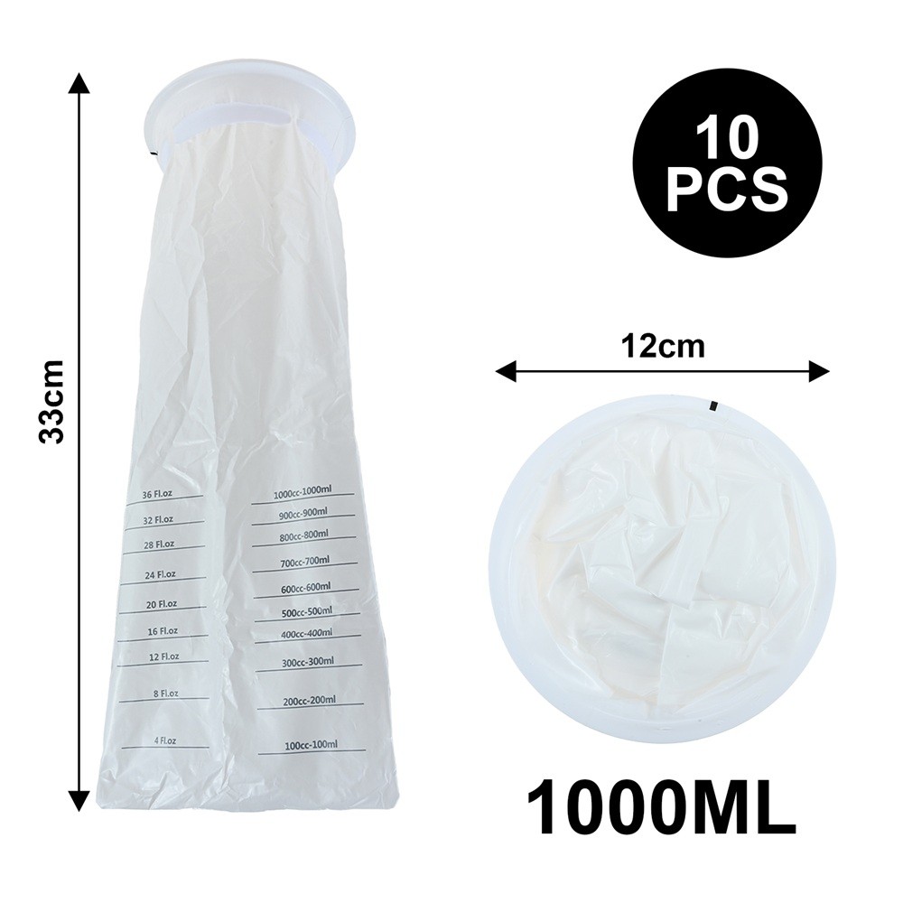 10Pcs 1000ml Portable Vomit Bags Leak-Proof & Portable For Motion Sickness