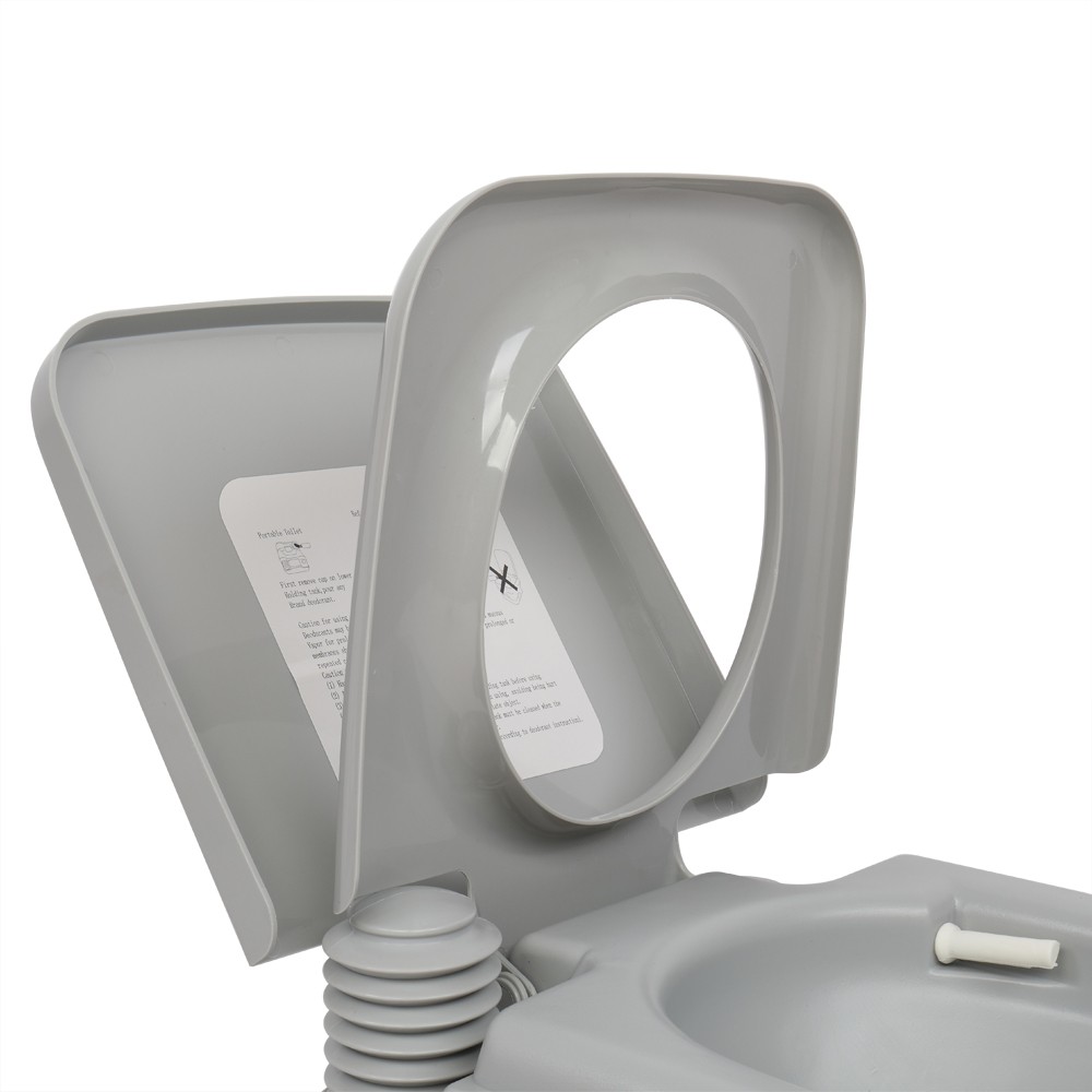 10L Portable Toilet Flush Travel Hiking Potty Camping Equipment Gray