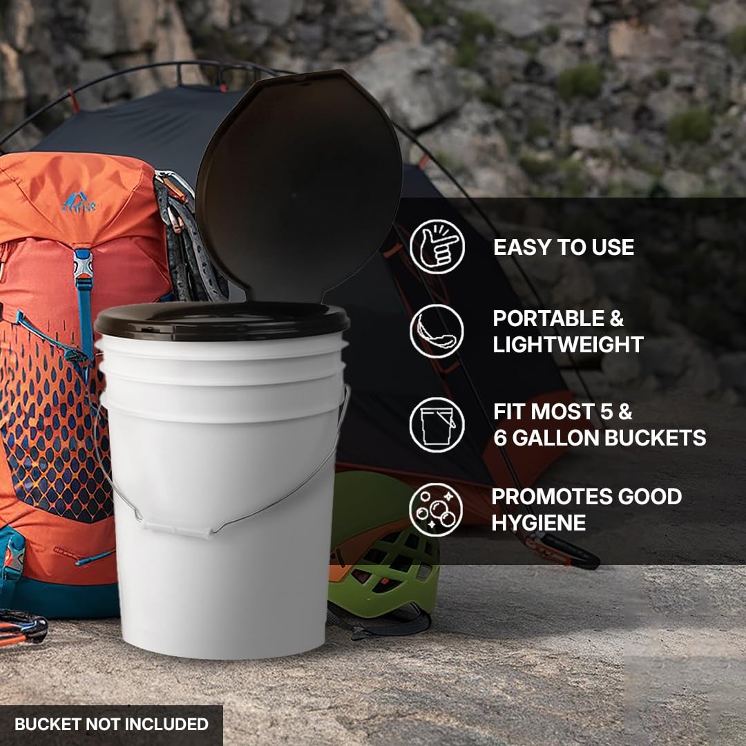 72 HRS Premium Portable Camping Toilet 12.6 inches x 13.31 inches, Lid