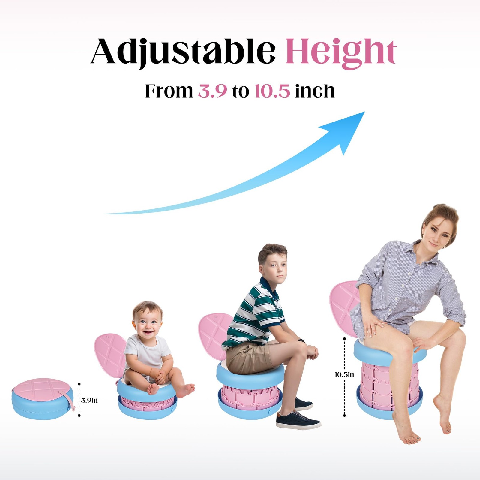 Portable Toilet Camping Foldable Potty for Toddler Adults Kids Travel Potty f…