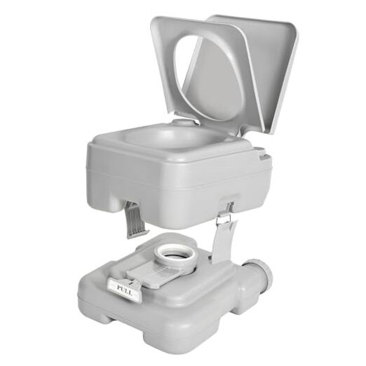 3.2 Gallon Portable Toilet for 3.17 Gal Single Watwer Outlet+Press Flush Pump