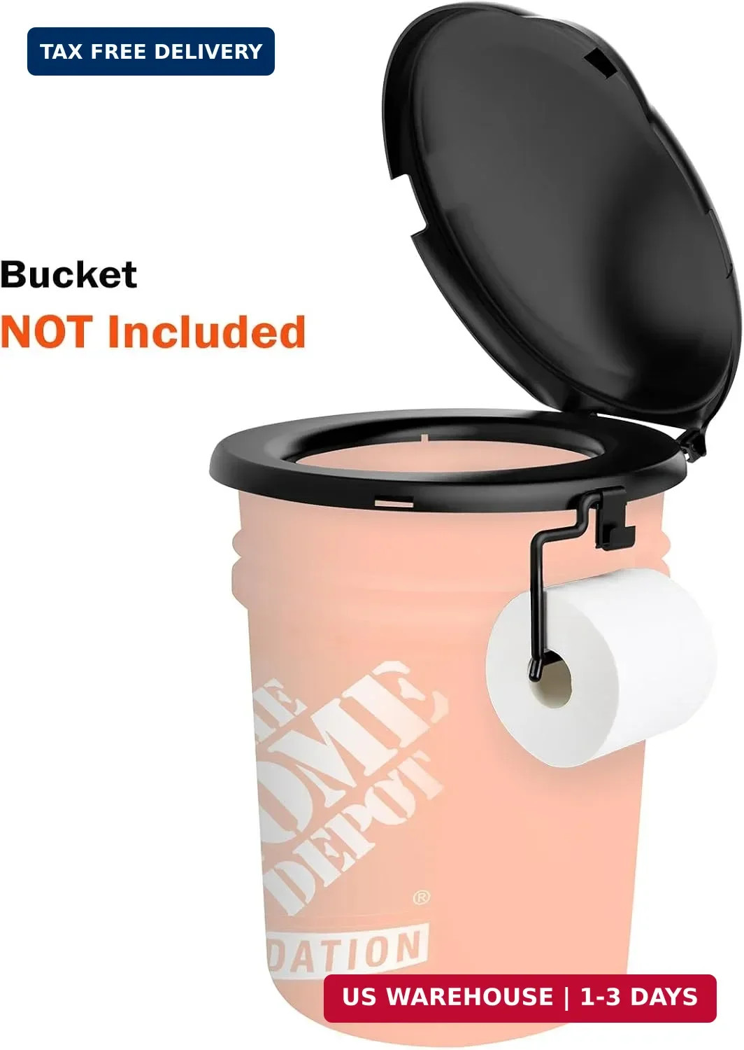 PAHTTO Portable Toilet Seat for 5 Gal Buckets, Camping Toilet with Lid for Adult