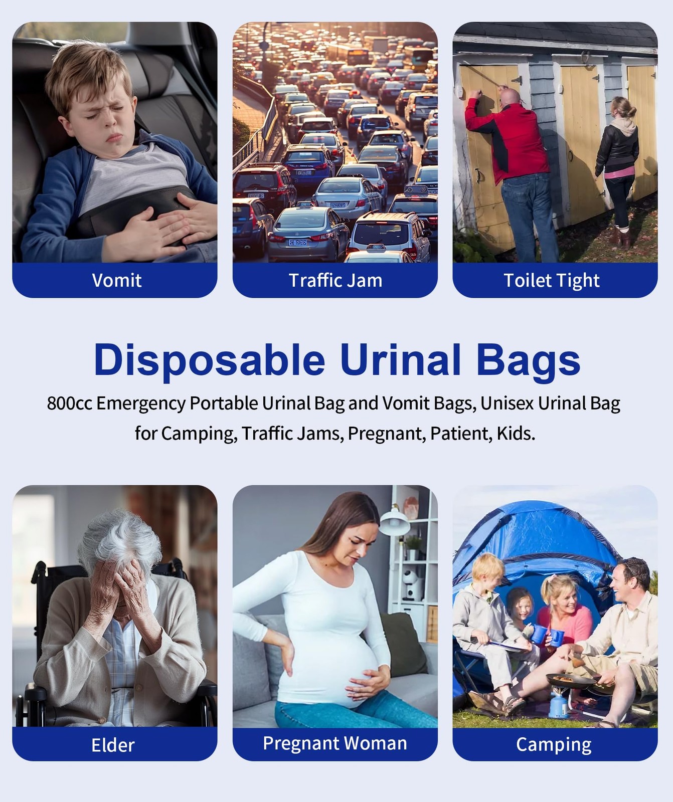 Disposable Urine Bags with Handle, 12 Pack 800ml Pee Bags for Travel for Men …