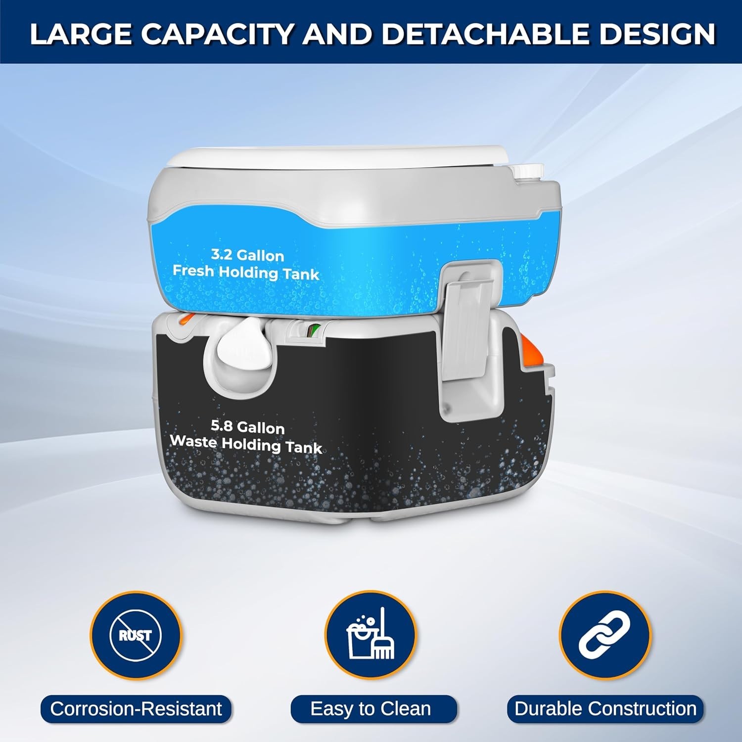 5.8 Gal Portable Camping Toilet – 120+ Flushes