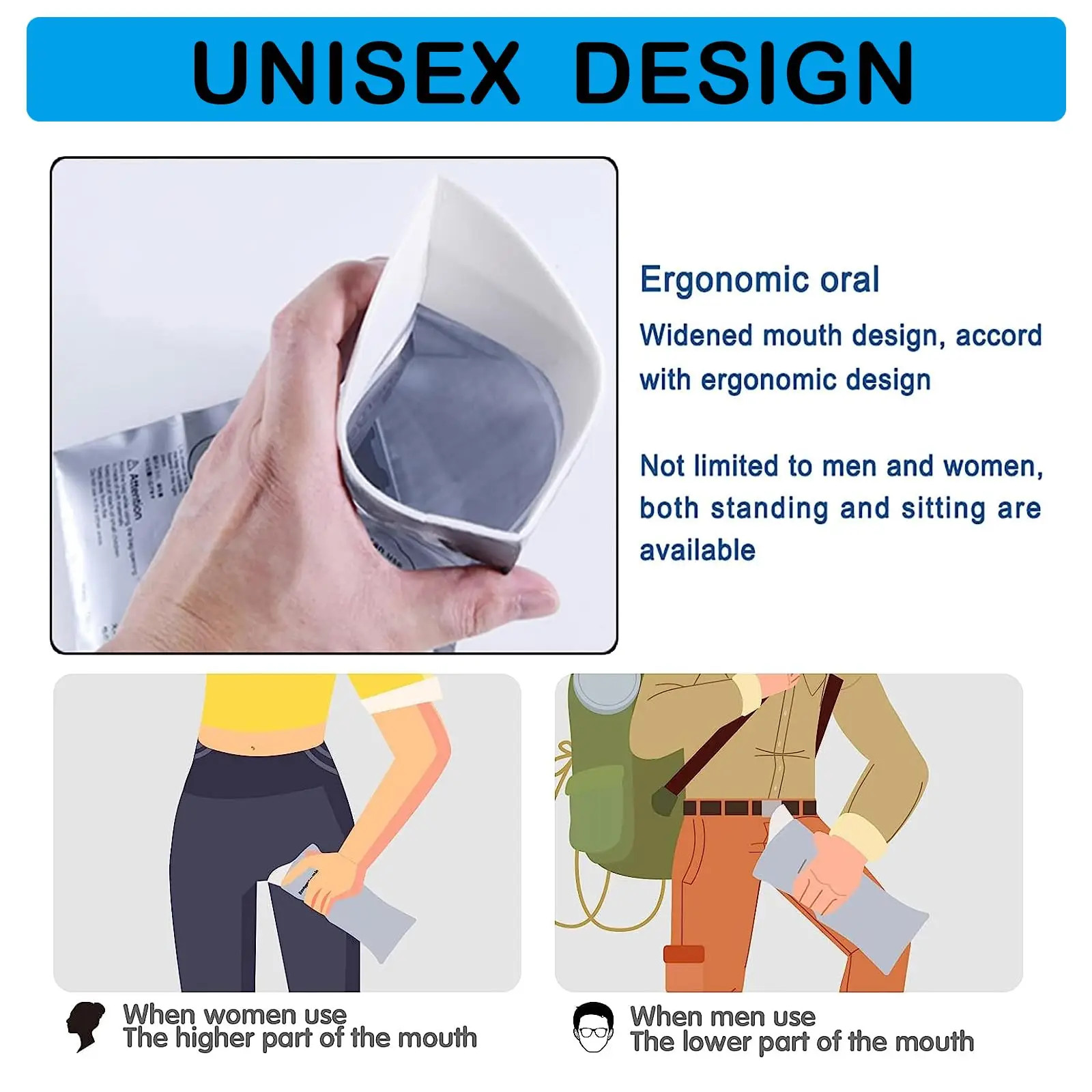 16 PCS Disposable Emergency Urinal Bag,Travel Pee Portable Camping Pee Bags