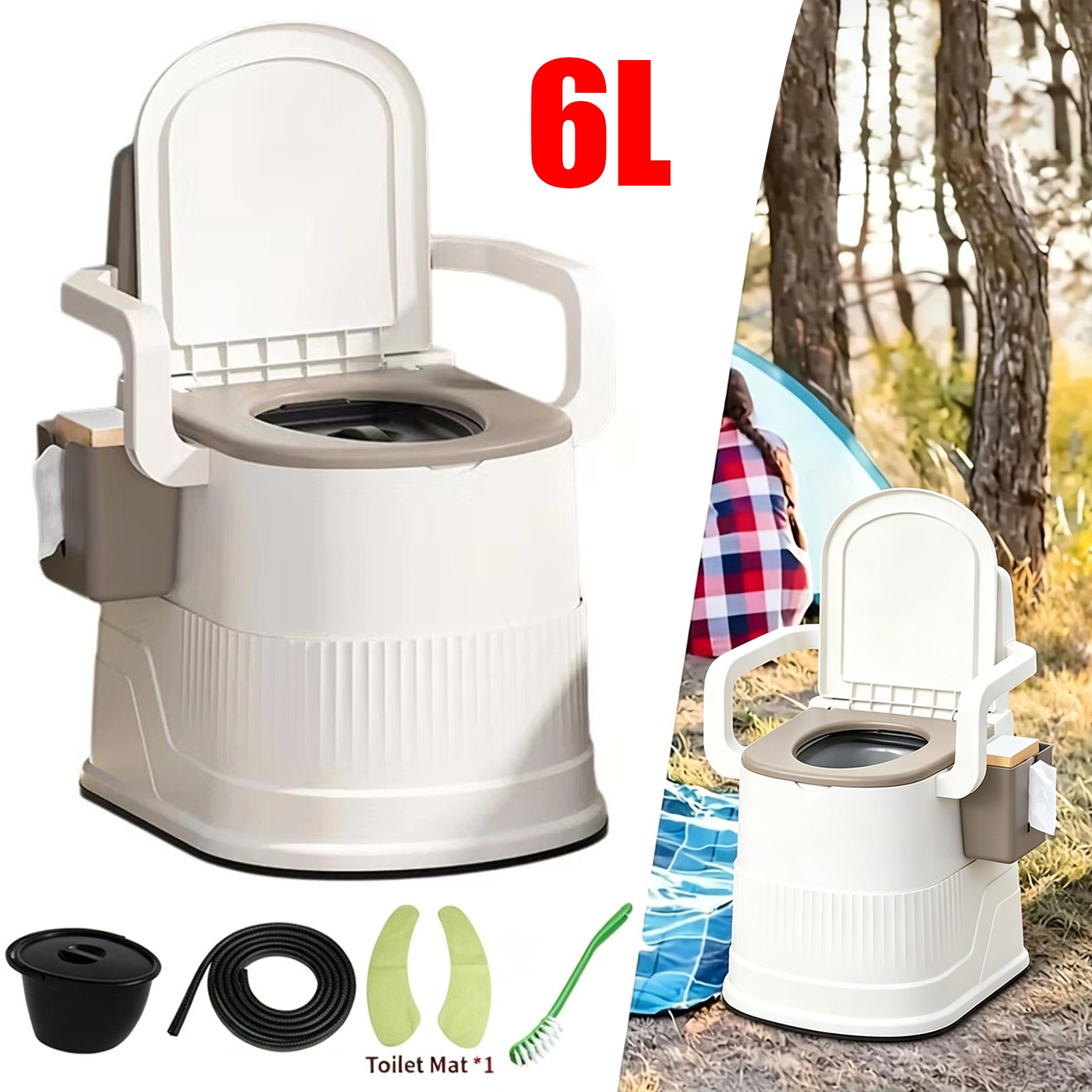 Portable Toilet and Privacy Tent for Adults, Pop Up Potty Tents Outdoors Toilets