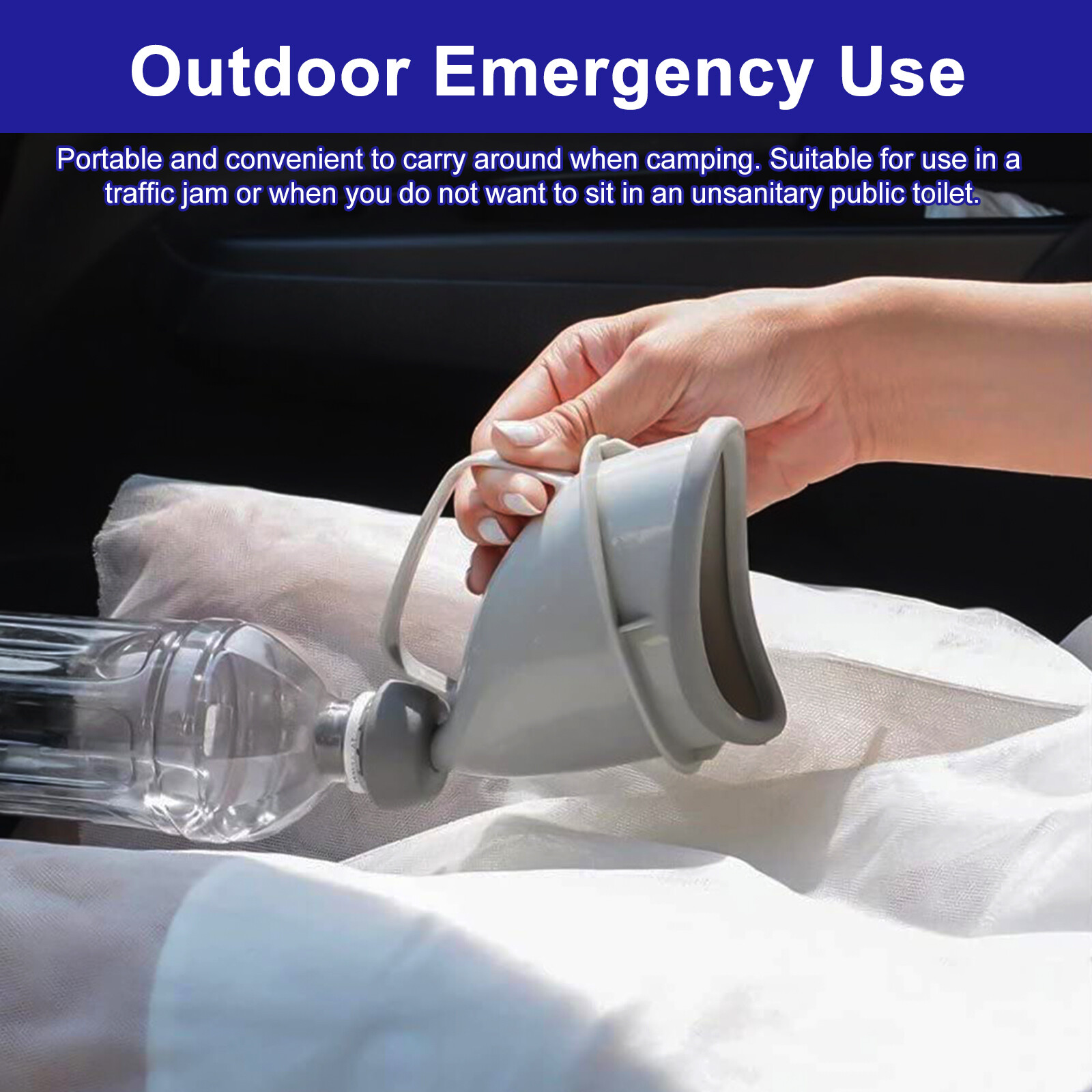 2x Portable Potty Pee Funnel Unisex Adult Emergency Urinal Device Outdoor Toilet