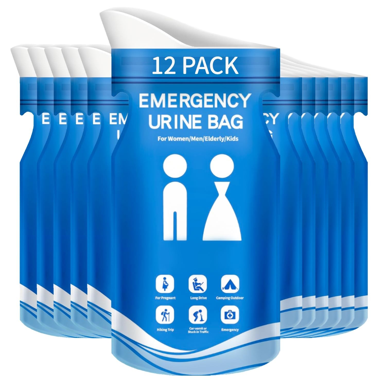 900CC Disposable Urine Bag, 12 PCS Emergency Portable Urinal Bags for Men/Wom…