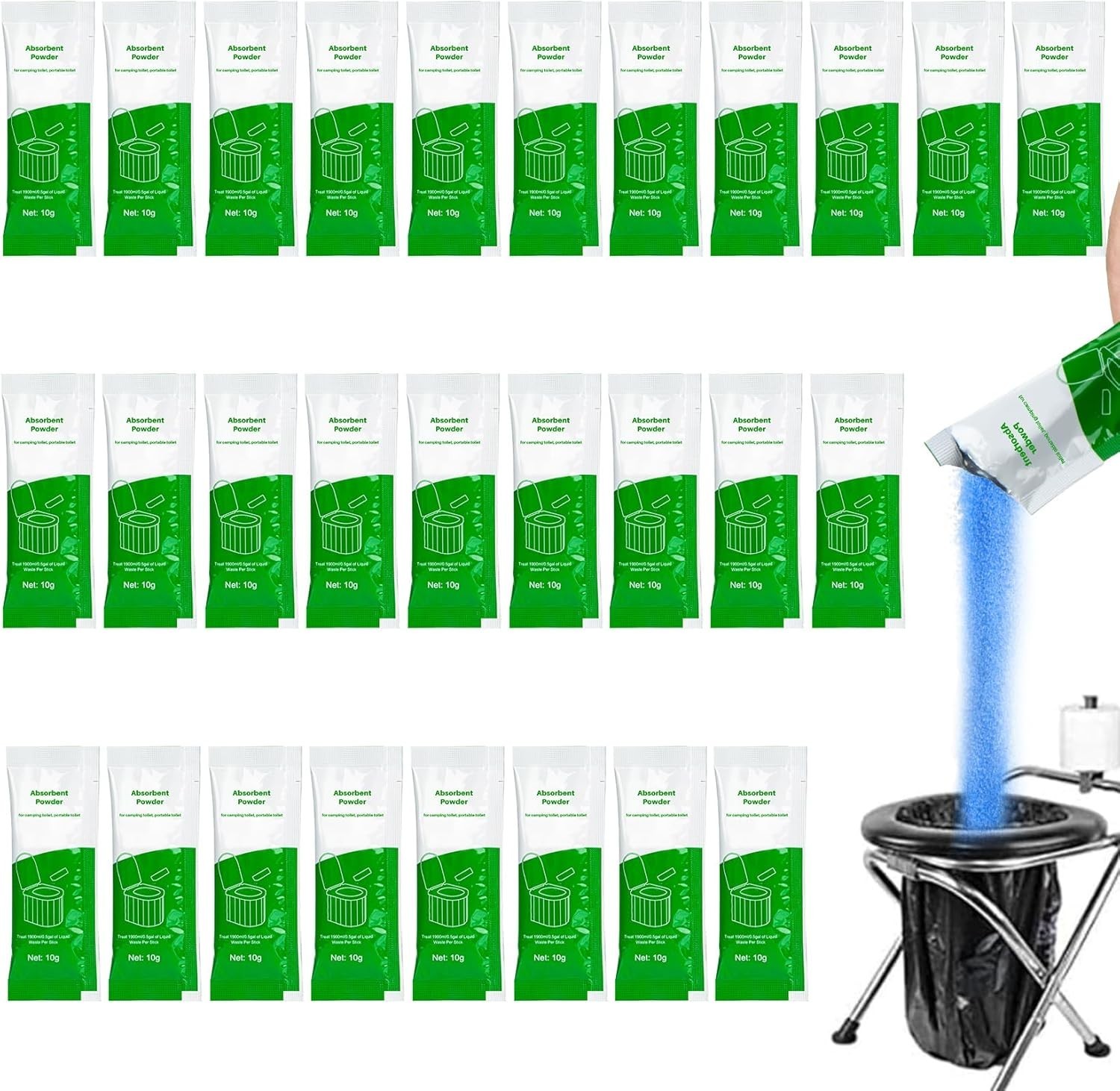 Poo Gel for Portable Toilet for Camping – 28 Packs Camping Toilet Bags Lemon Eco