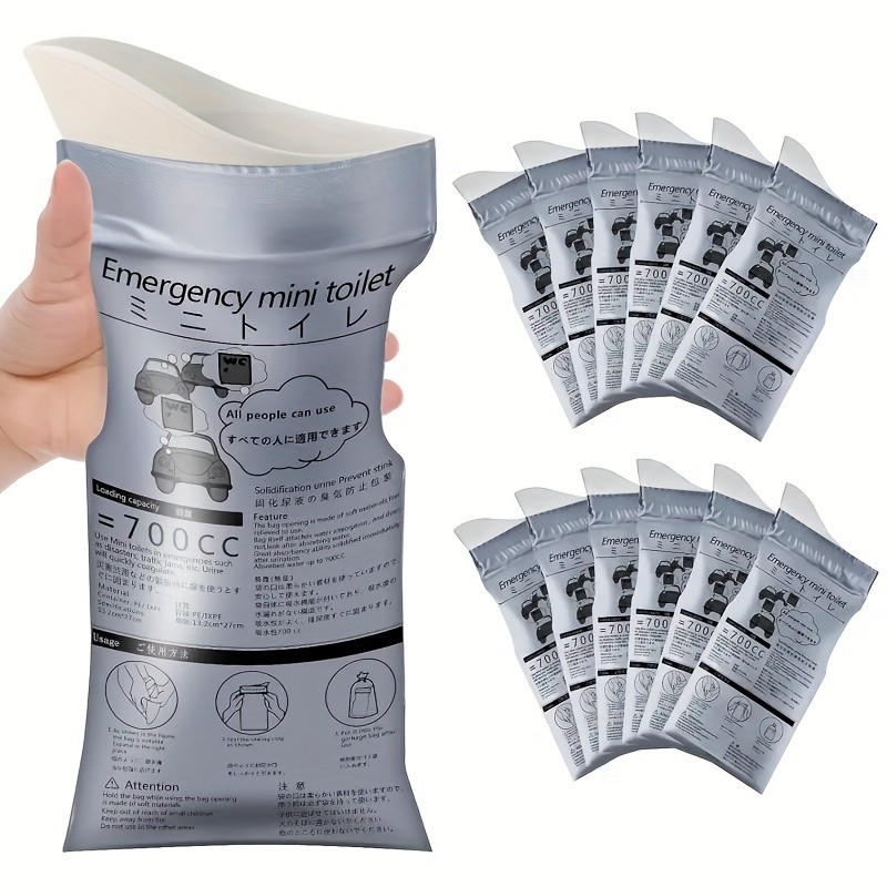 Pack of 10 Disposable Urinal Bags Camping Pee Bags Unisex Urine Bag Vomit Bag