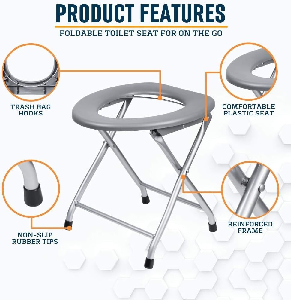 Portable Toilet Seat – Heavy-Duty & Convenient – Ideal for Camping & Emergencies