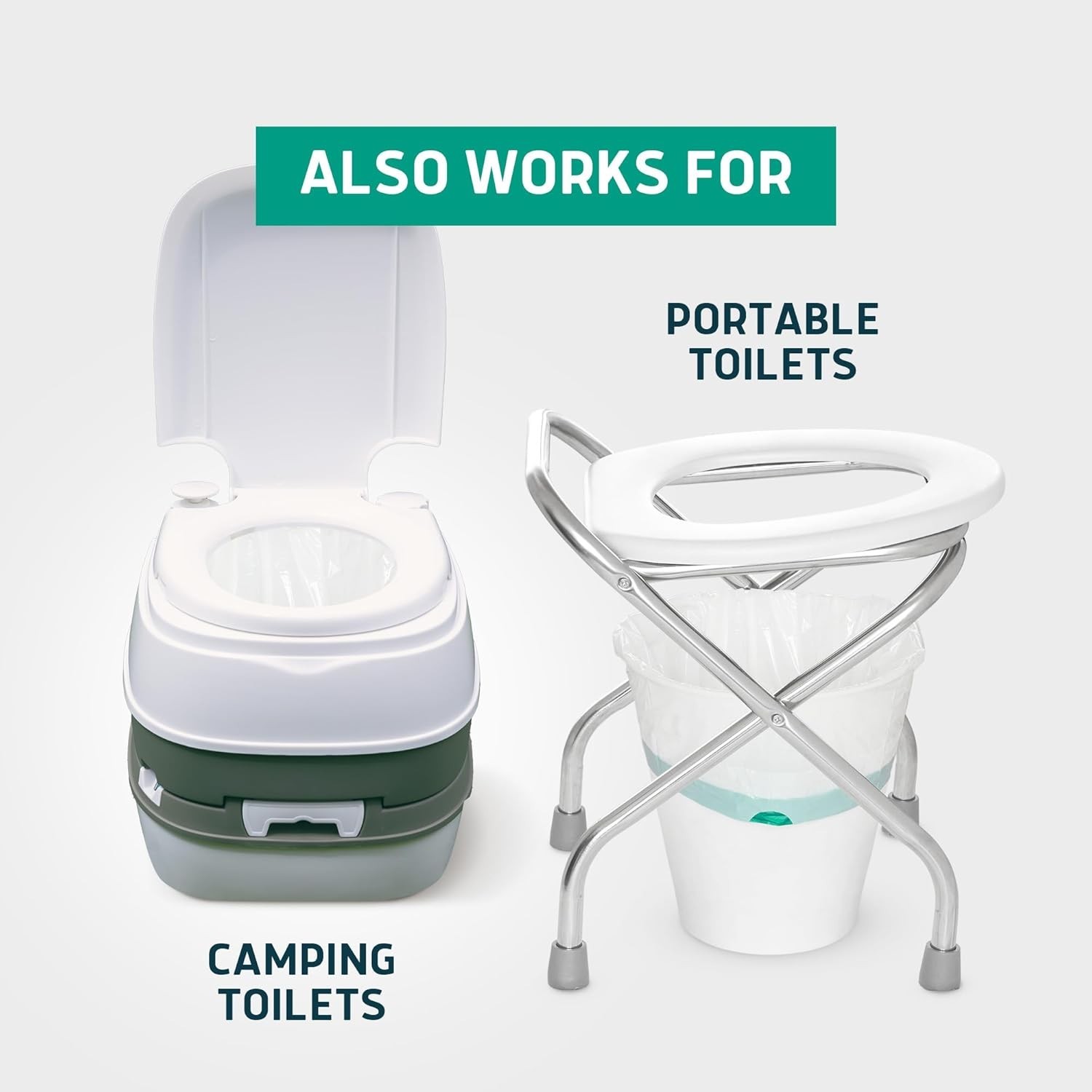 Recycled Disposable Commode Liners – 100 Unscented Toilet Bags for Hygiene